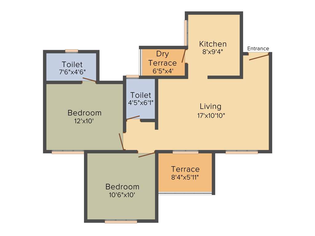 Sara Metroville (2BHK+2T (896 sq ft) 896 sq ft)