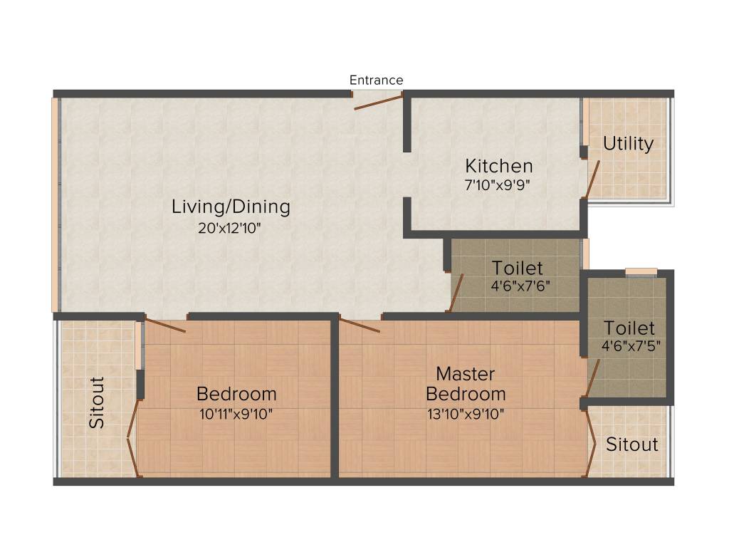 Vmaks Heights (2BHK+2T (1,076 sq ft) 1076 sq ft)