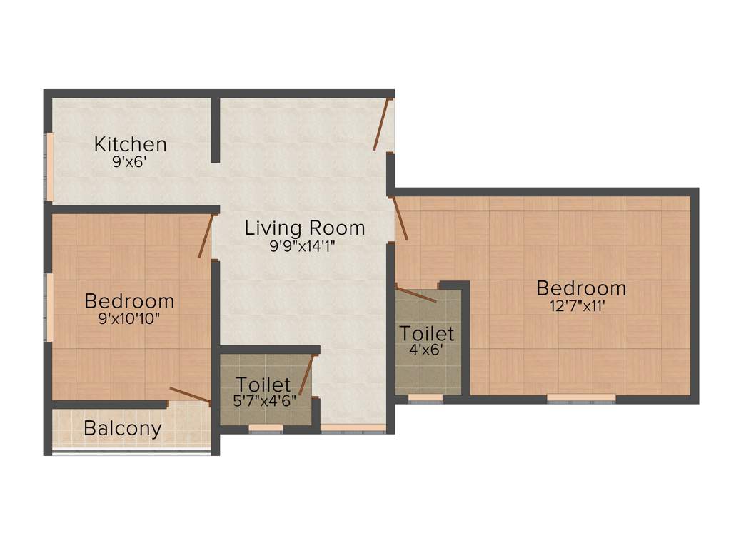 VGK Sunshine (2BHK+2T (763 sq ft) 763 sq ft)