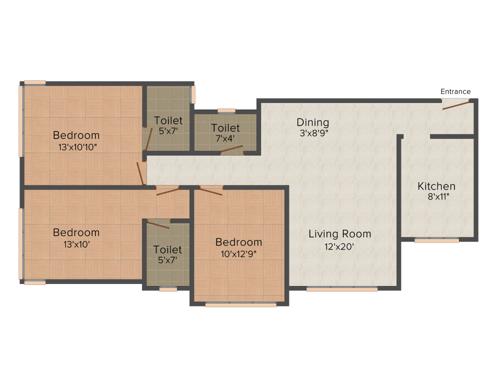 Midcity The Chakravarti Ashok Cooperative Housing Society Limited (3BHK+3T (1,350 sq ft) 1350 sq ft)