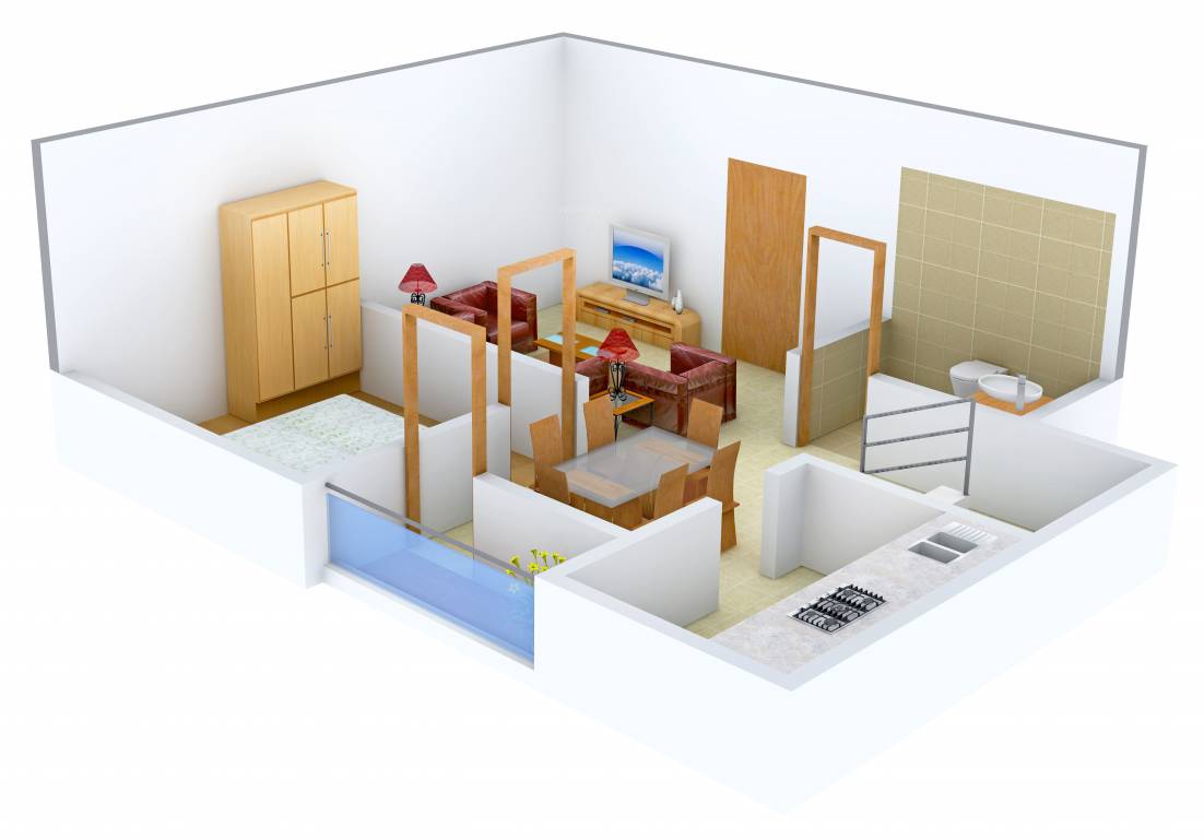 Afraah Spring Field (2BHK+2T (1,140 sq ft)   Study Room 1140 sq ft)