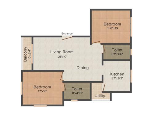 Aavaasa Builders Ahobilam 2BHK+2T (954 sq ft) Aavaasa Builders Ahobilam 2BHK+2T (954 sq ft)