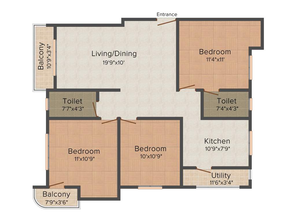 Aavaasa Builders Ahobilam 3BHK+2T (1,217 sq ft)