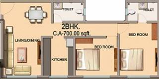 Skyline Viha (2BHK+2T (1,120 sq ft) 1120 sq ft)