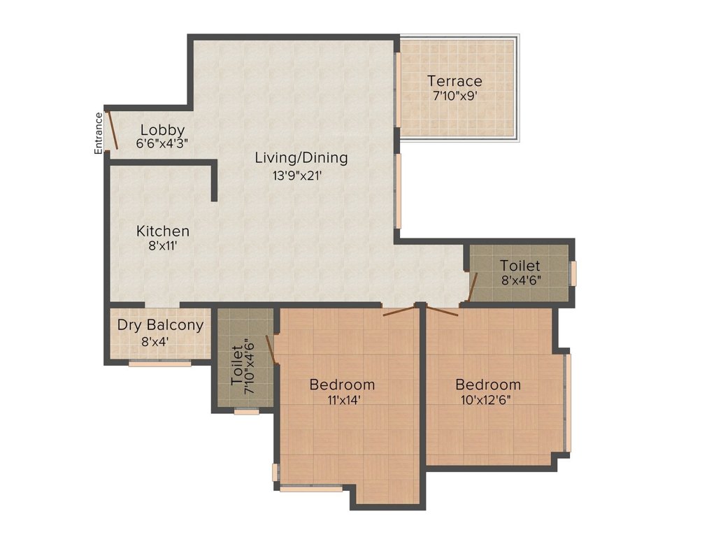 Vasudha Sai Eshanya 2BHK+2T (1,228 sq ft)