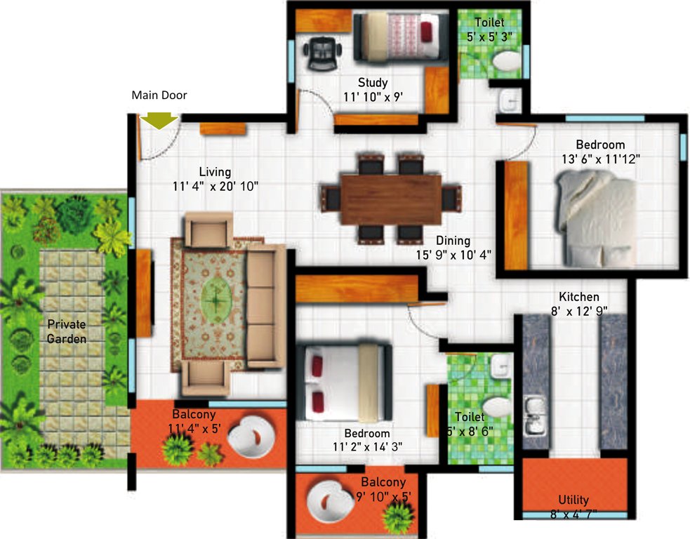 Astro Maison Douce (2BHK+2T (1,499 sq ft)   Study Room 1499 sq ft)