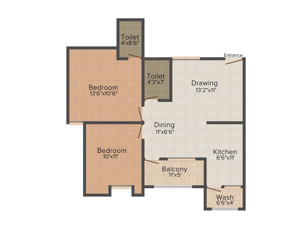 Soumya Evergreen (2BHK+2T (1,099 sq ft) 1099 sq ft)