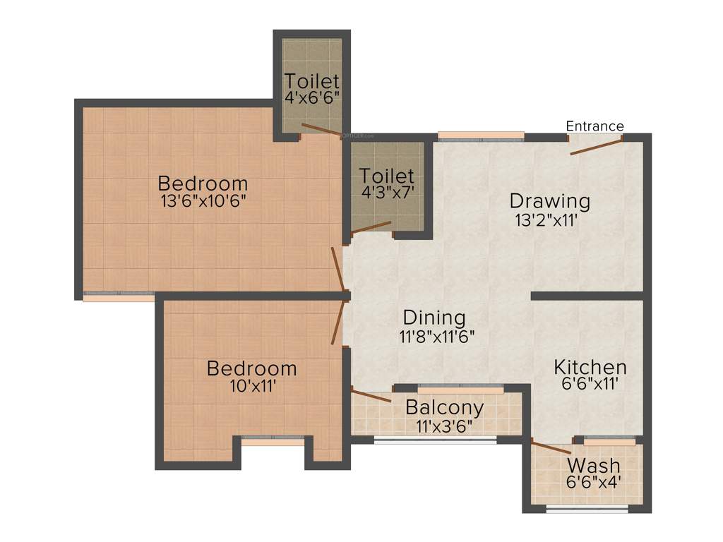 Soumya Evergreen (2BHK+2T (1,115 sq ft) 1115 sq ft)