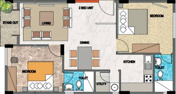 Shri Amber Corner (2BHK+2T (1,050 sq ft) 1050 sq ft)