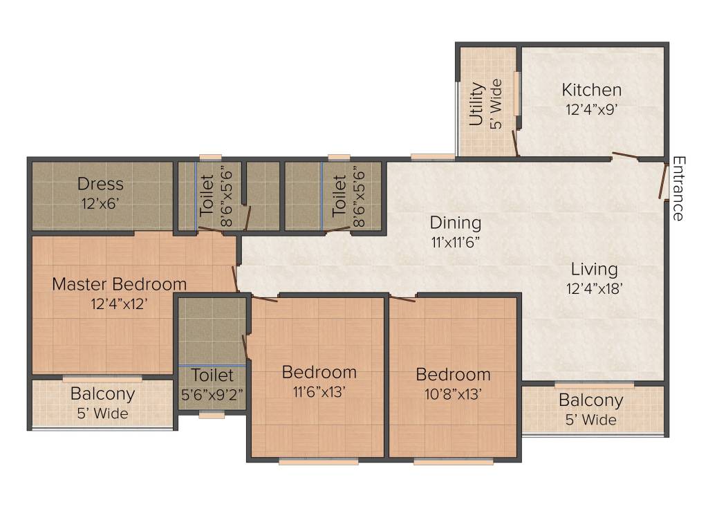 Adarsh Citrine (3BHK+3T (1,880 sq ft) 1880 sq ft)