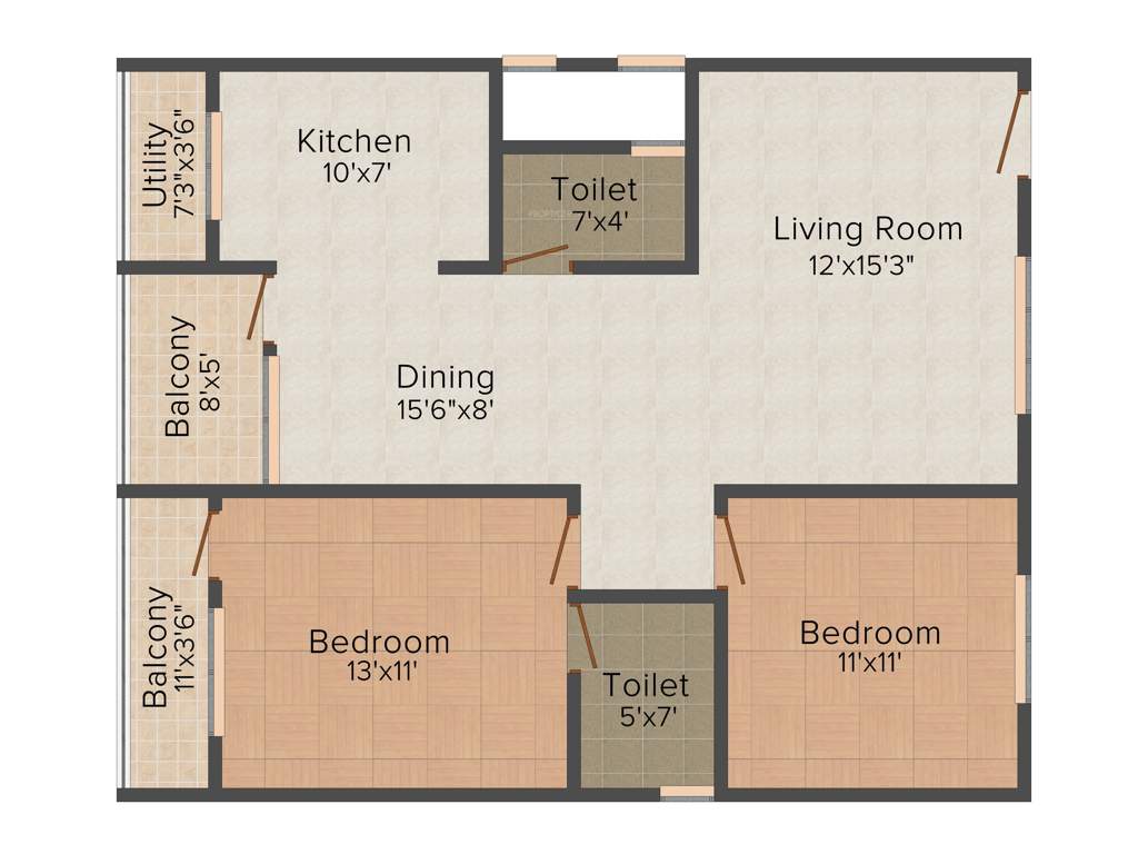 Adithya Garden (2BHK+2T (1,135 sq ft) 1135 sq ft)
