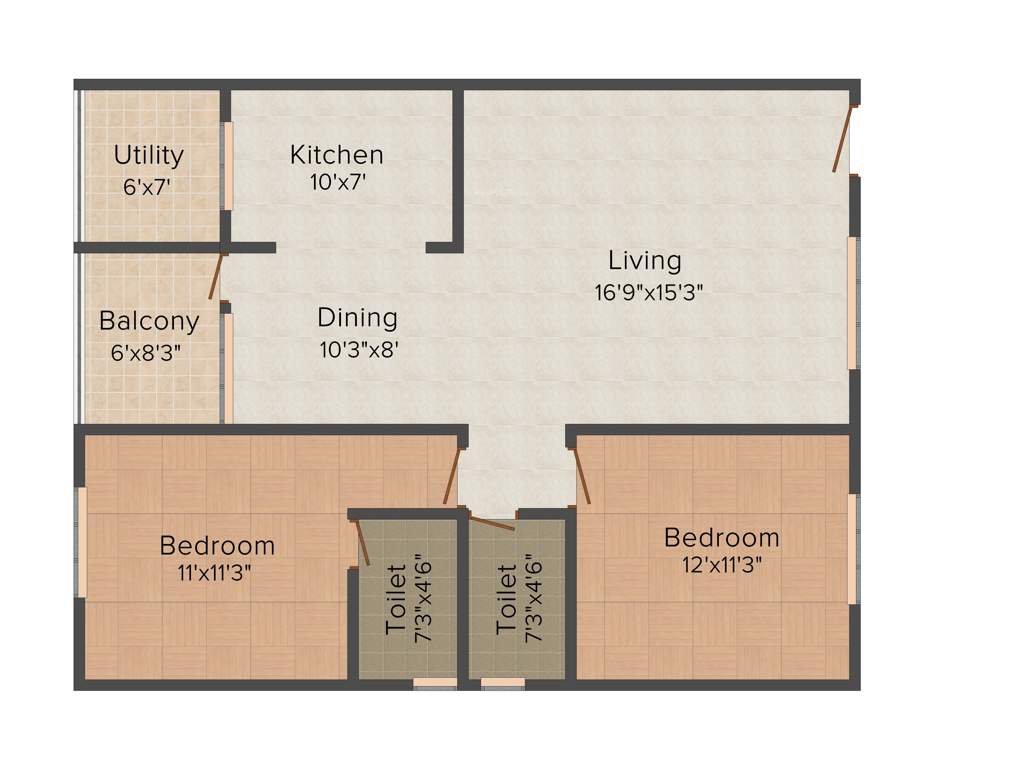 Adithya Garden (2BHK+2T (1,145 sq ft) 1145 sq ft)