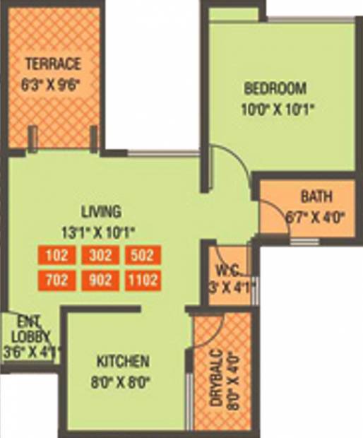 Zenith Utsav Residency (1BHK+1T (640 sq ft) 640 sq ft)