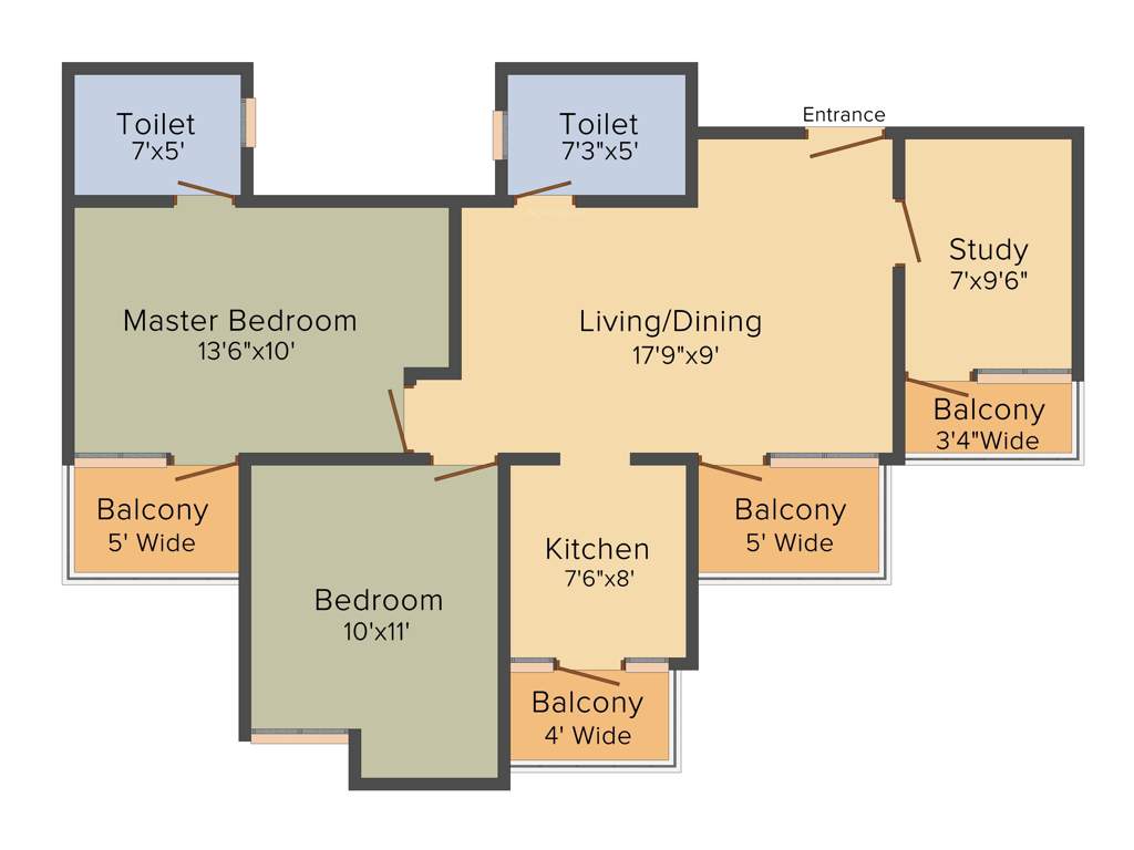 Patel Neo Town (2BHK+2T (1,125 sq ft) + Study Room 1125 sq ft)