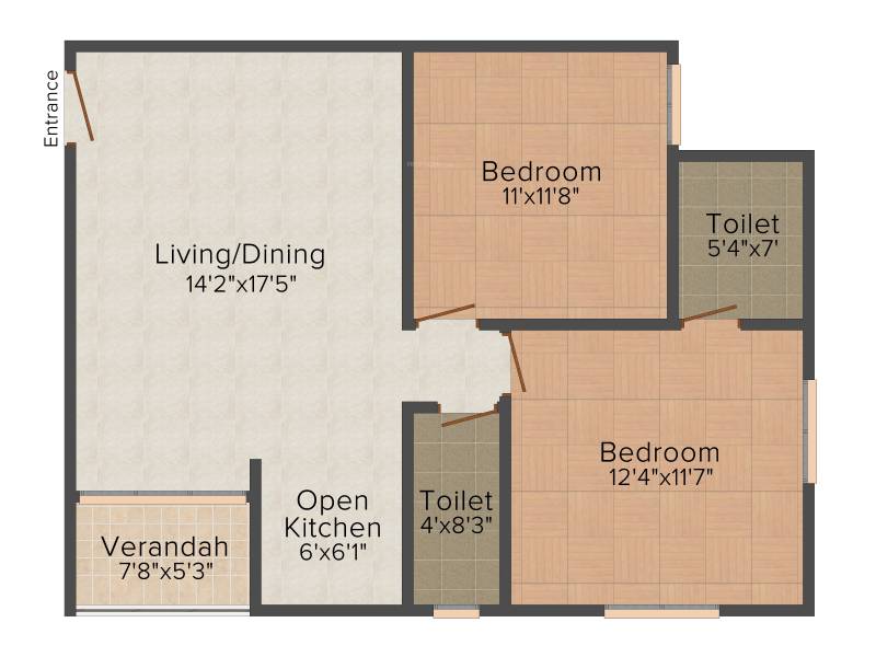 Bloomsbury Mecon Residency (2BHK+2T (946 sq ft) 946 sq ft)