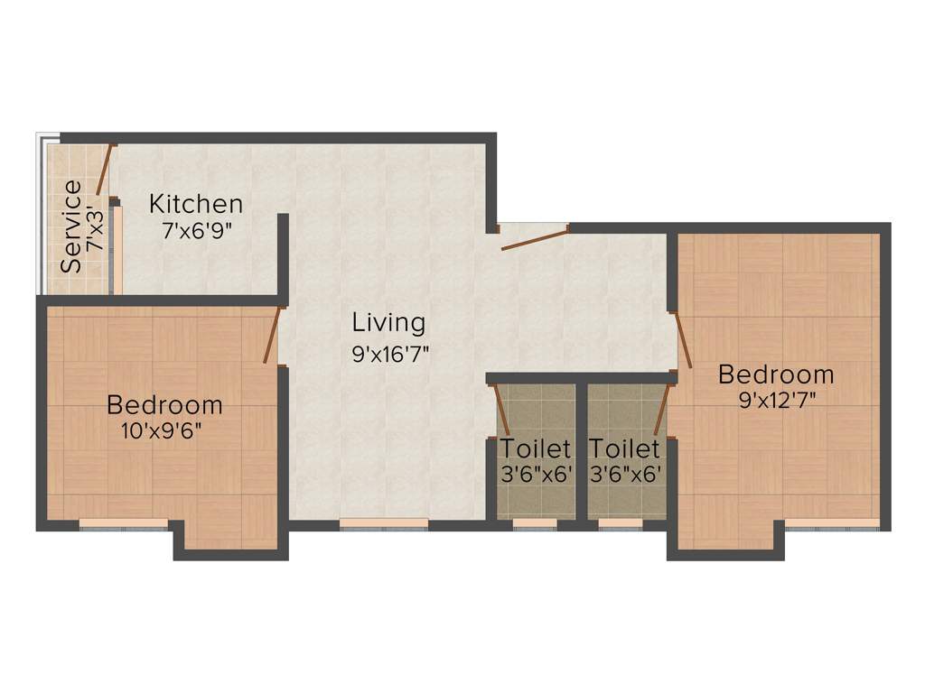 VGK Sumangali (2BHK+2T (742 sq ft) 742 sq ft)
