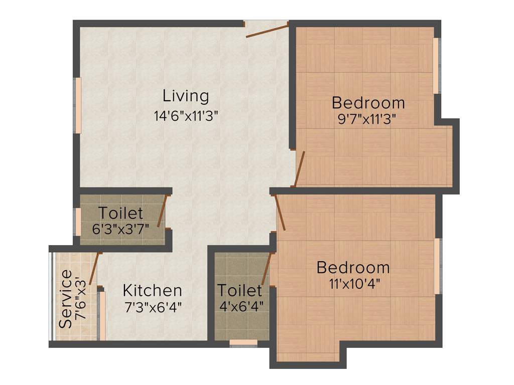 VGK Sumangali (2BHK+2T (756 sq ft) 756 sq ft)