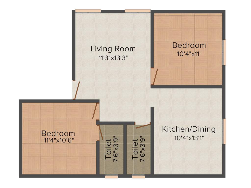 VGK Sumangali (2BHK+2T (853 sq ft) 853 sq ft)