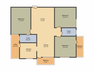 i1 Tulasi Premier (3BHK+2T (1,515 sq ft) 1515 sq ft)