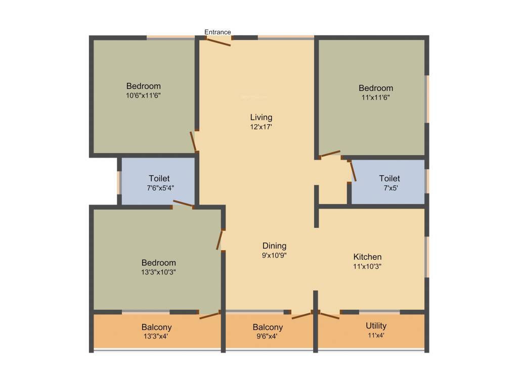 i1 Tulasi Premier (3BHK+2T (1,450 sq ft) 1450 sq ft)