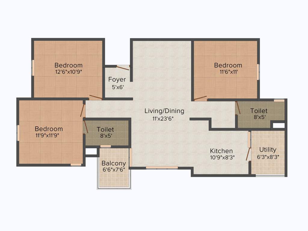 Nakshatra Celestia (3BHK+2T (1,400 sq ft) 1400 sq ft)