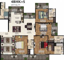 The Antriksh The Golf Address (4BHK+4T (2,977 sq ft)   Servant Room 2977 sq ft)