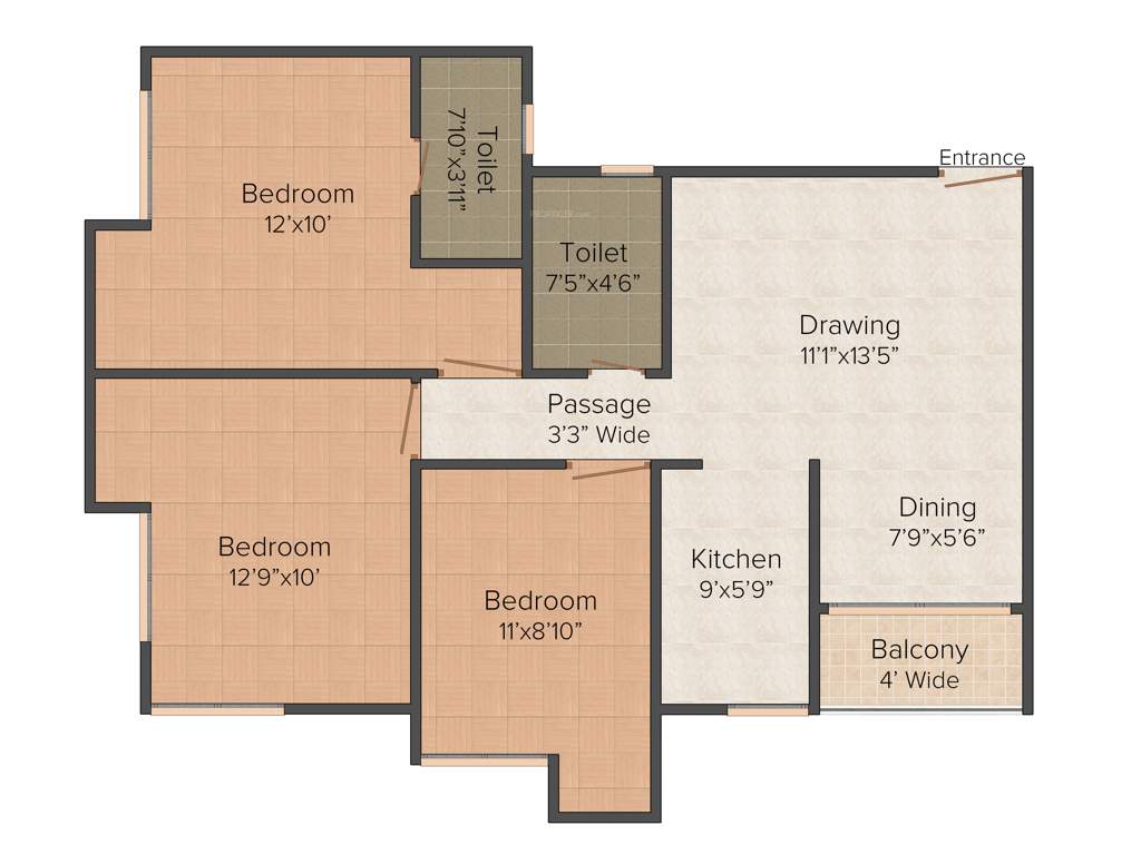 Purti Planet (3BHK+2T (1,148 sq ft) 1148 sq ft)