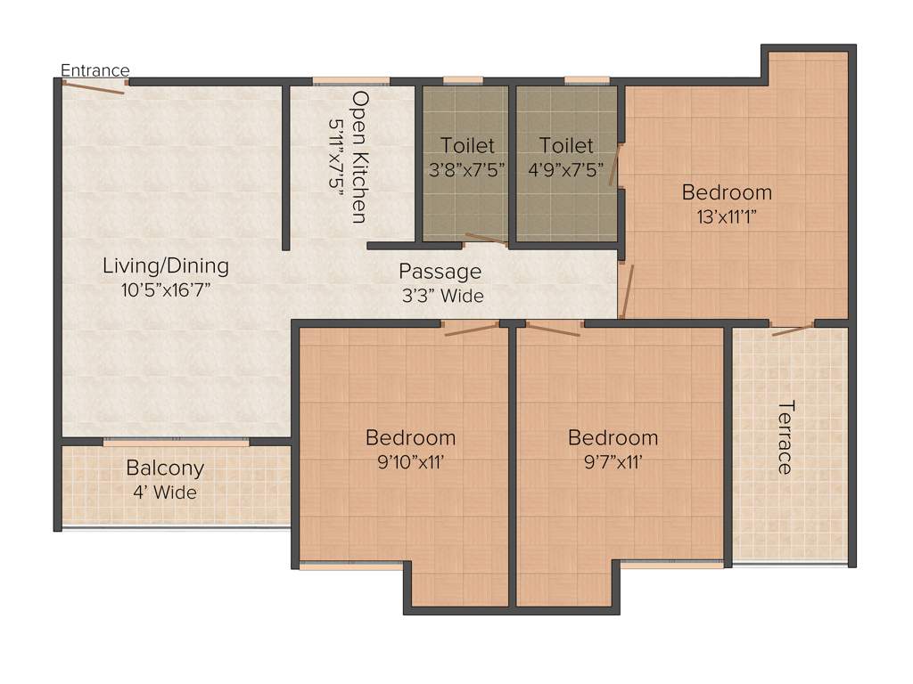 Purti Planet (3BHK+2T (1,236 sq ft) 1236 sq ft)