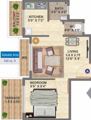  Mera Ghar Nighu (1BHK+1T (548 sq ft) 548 sq ft)