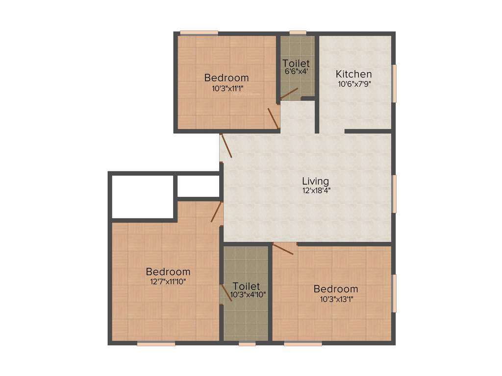 Building Lavender Home (3BHK+3T (1,163 sq ft) 1163 sq ft)