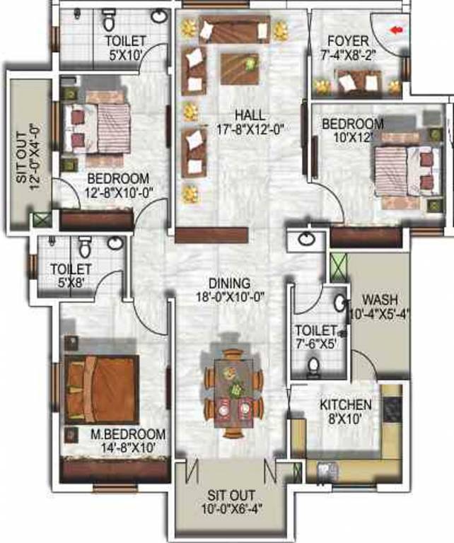 Vijaya Oracle Ridge (3BHK+3T (1,765 sq ft) 1765 sq ft)