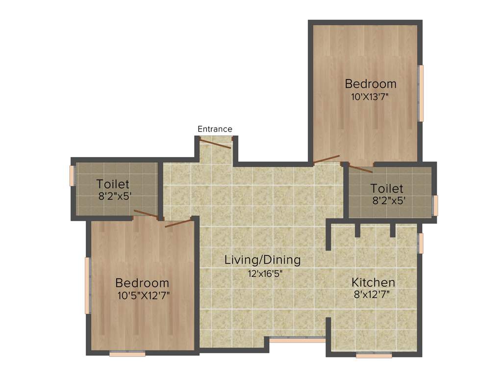 Rajam Aadhithyam Block I (2BHK+2T (952 sq ft) 952 sq ft)