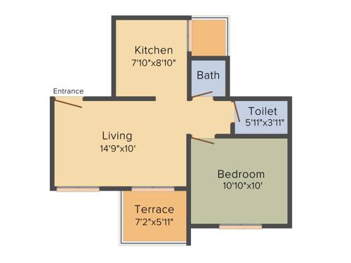 Venture Iskcon City (1BHK+1T (615 sq ft) 615 sq ft)