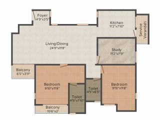 BBCL Navarathina (2BHK+2T (1,316 sq ft) + Study Room 1316 sq ft) BBCL Navarathina (2BHK+2T (1,316 sq ft) + Study Room 1316 sq ft)