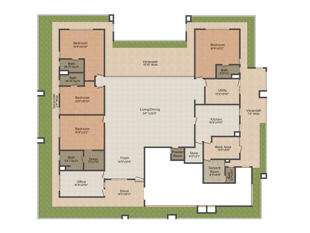 Veegaland Green Clouds (4BHK+4T (8,795 sq ft) + Servant Room 8795 sq ft)