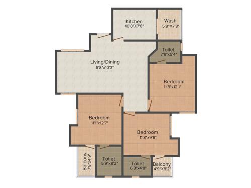 Infra Proxim (3BHK+3T (1,479 sq ft) 1479 sq ft) Infra Proxim (3BHK+3T (1,479 sq ft) 1479 sq ft)