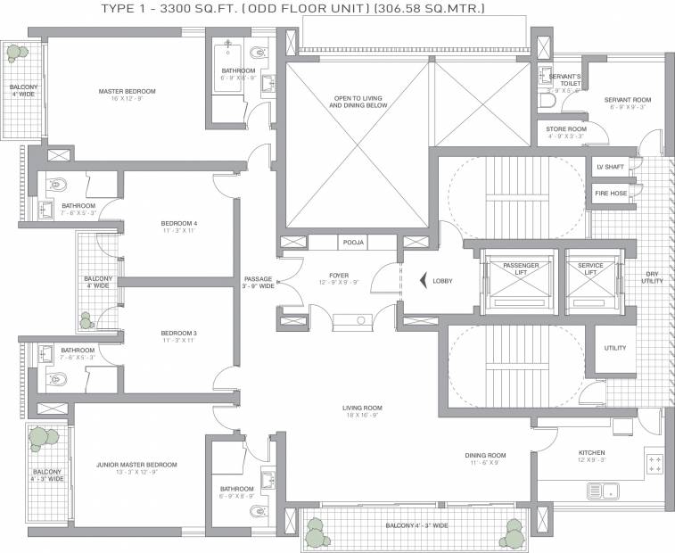 TATA Primanti (4BHK+4T (3,300 sq ft) + Servant Room 3300 sq ft)