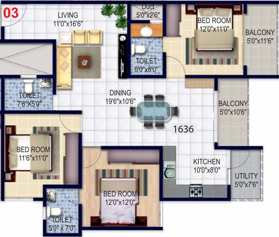 Isha Misty Green (3BHK+3T (1,636 sq ft) 1636 sq ft) Isha Misty Green (3BHK+3T (1,636 sq ft) 1636 sq ft)