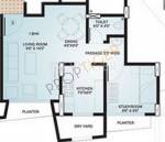 Kanakia Spaces Ananta Floor Plan (1BHK+1T)