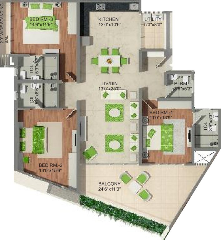 Naiknavare Eminence (3BHK+4T (2,292 sq ft) 2292 sq ft)