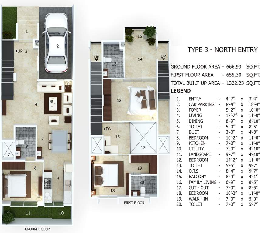 Aratt Rolling Whites (3BHK+3T (1,322 sq ft) 1322 sq ft)