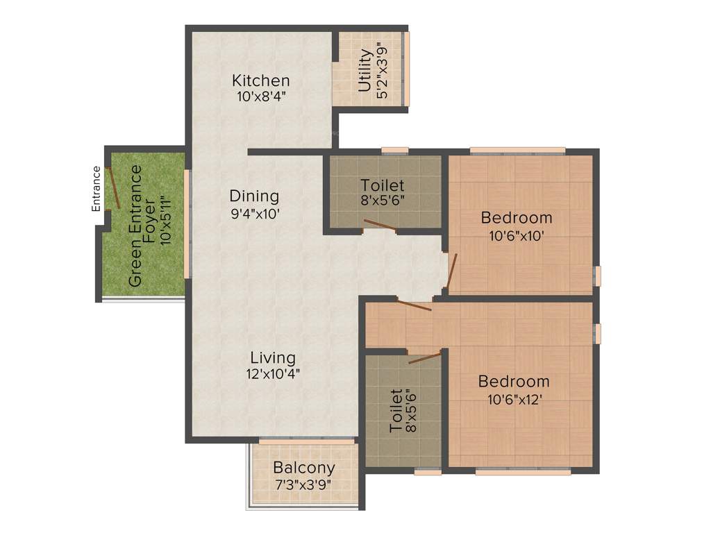 Sycon Troica (2BHK+2T (1,090 sq ft) 1090 sq ft)
