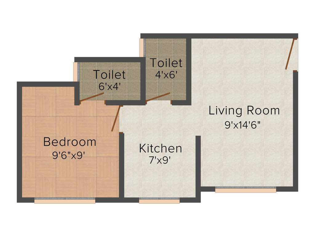 Nest Lotus (1BHK+1T (510 sq ft) 510 sq ft)