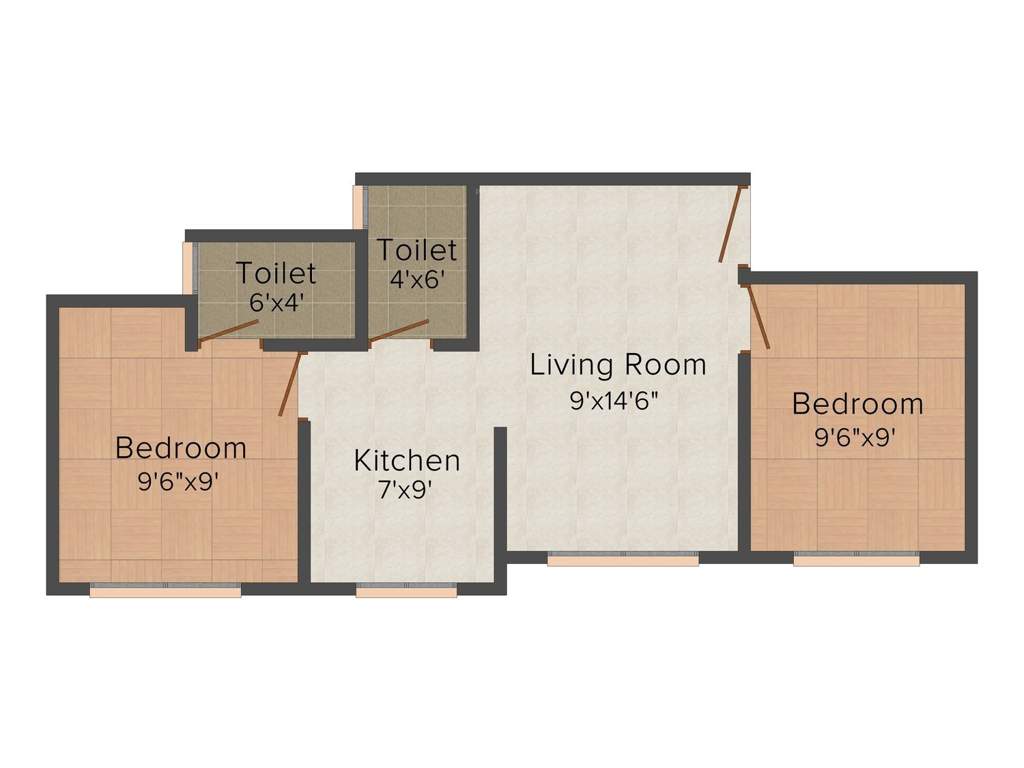 Nest Lotus (2BHK+2T (640 sq ft) 640 sq ft)