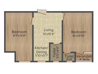 Ruby Neel Deganta (2BHK+2T (606 sq ft) 606 sq ft)