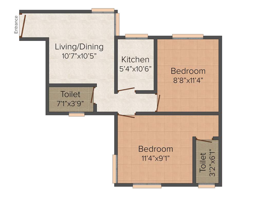 Dijendra Urmila Residency (2BHK+2T (740 sq ft) 740 sq ft)