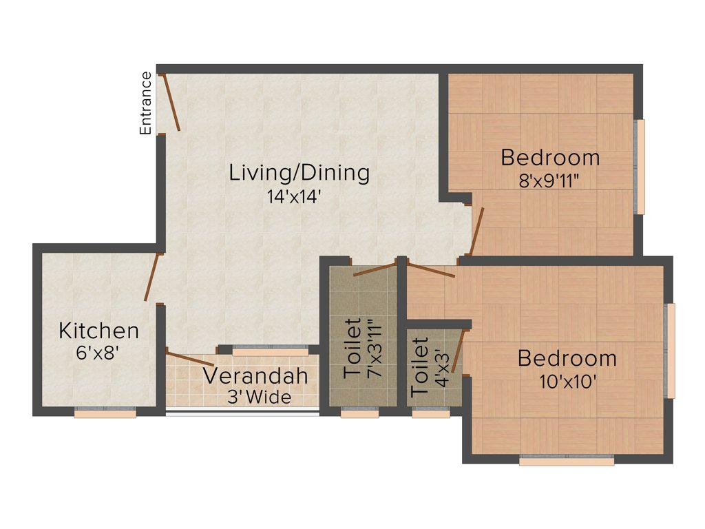 Pacific Madhuri (2BHK+2T (808 sq ft) 808 sq ft)
