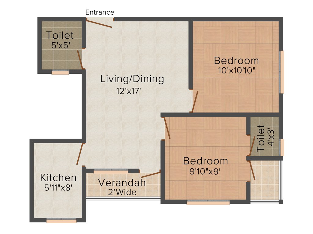 Pacific Madhuri (2BHK+2T (860 sq ft) 860 sq ft)