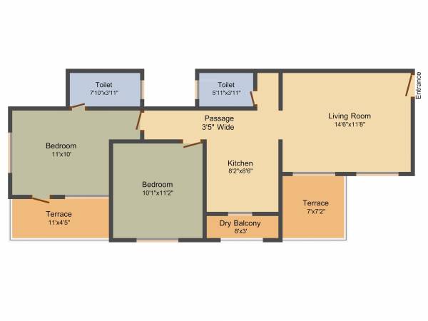 Sri Nikunj (2BHK+2T (981 sq ft) 981 sq ft)