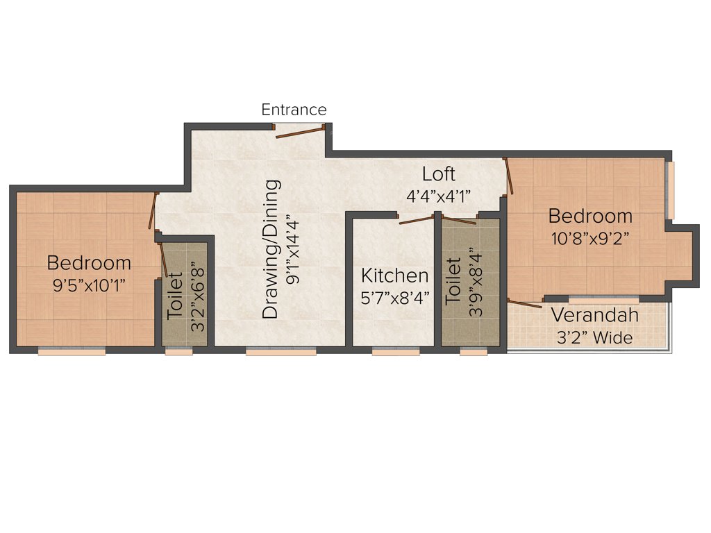 Biswas Deb Icon (2BHK+2T (892 sq ft) 892 sq ft)